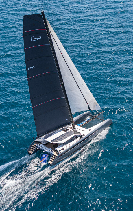 Yacht with carbon mats