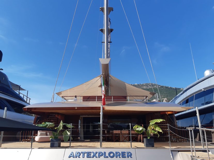 Interior view of a yacht with Lorima mast