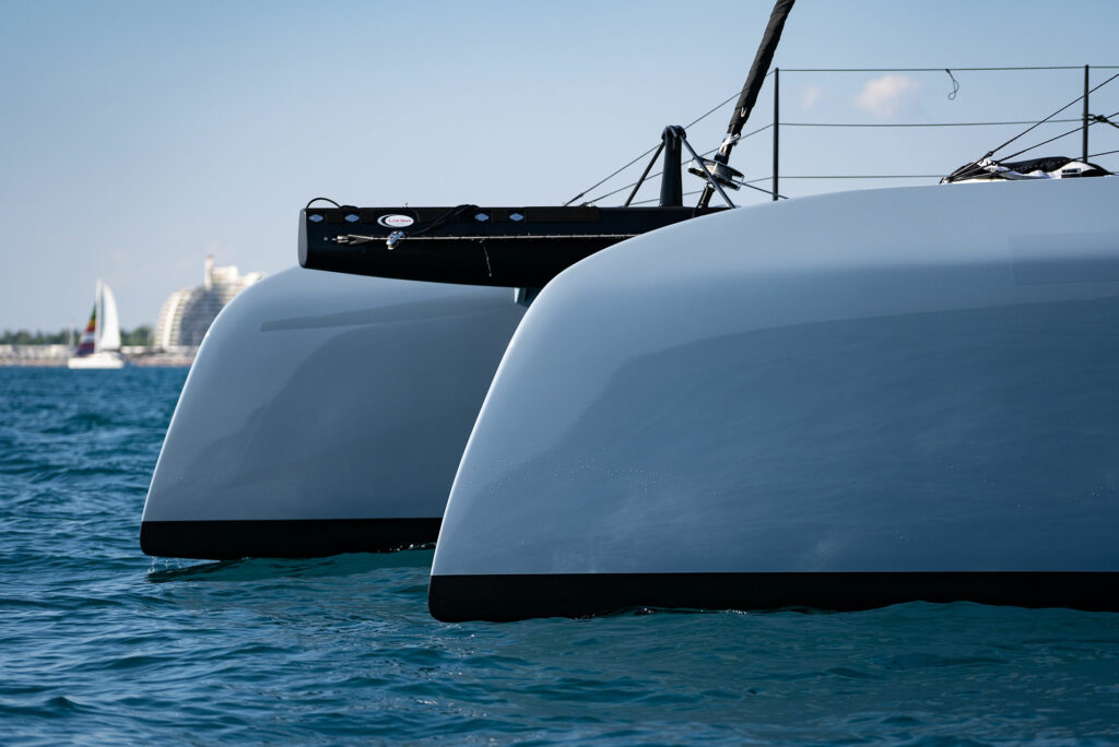 Zoomed-in view of the front of a Gumboat